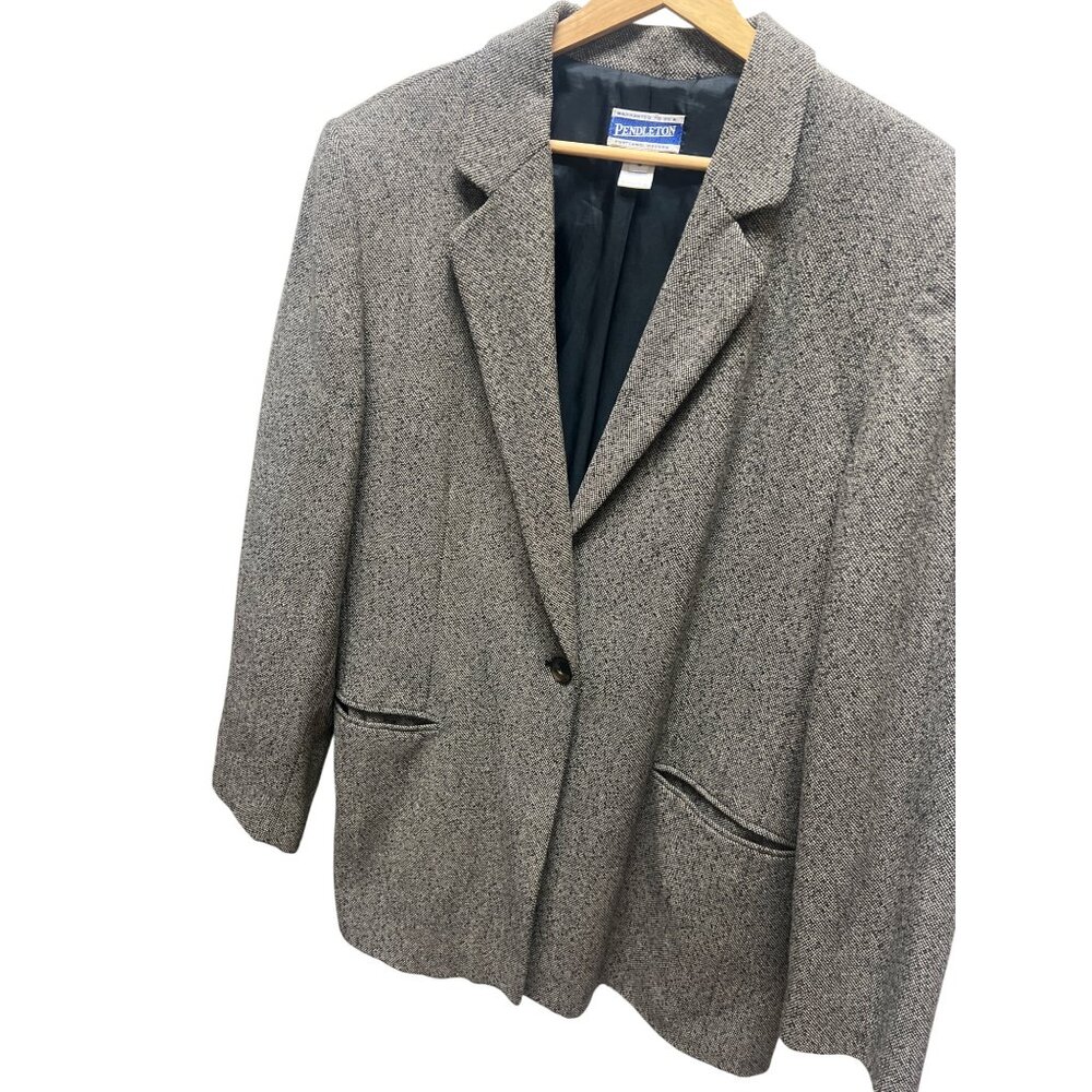 Pendleton Vintage 90's Brown Gray Tweed Wool Blazer
